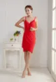Rotes Eisside Spaghettiträger Badehandtuch Kleid, vielseitig tragbar für komfortable Sommertage. - 70*140cm / Eisseide Hochrot