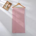 Pink coral fleece wearable bath towel for women, thickened absorbent shower towel with straps. - 75x150cm / Pink