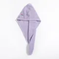 Purple Coral Fleece Hair Drying Cap Quick Dry Bath Towel with Cute Embroidery Design - Rainbow Embroidered Dry Hair Cap 65x25cm / Light Purple