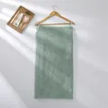 Green coral fleece wearable bath towel for women, soft absorbent spa shower wrap robe with straps. - 75x150cm / Light Green