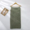 Green coral fleece wearable bath towel, soft absorbent shower wrap dress for women. - 75x150cm / Gypsophila Green