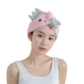 Cute cartoon animal dry hair cap, soft absorbent coral fleece quick drying bath cap for women. - 65*25cm / Pink Small Dolphin