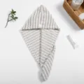 Coral fleece dry hair cap for women, super absorbent quick drying hair towel wrap with button. - 65x25cm Cationic Fabric / Pineapple Grid Coffee