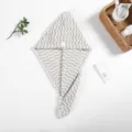 Microfiber Hair Towel Wrap Quick Dry Wavy Pattern Bath Cap for Women Daily Use 1pc - 65x25cm Cationic Fabric / W-Strips Coffee