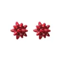 Metalen rode strik oorknopjes voor dames, feestelijke kerst sieraden accessoire - Enkele Strik Oorknopjes / Rood
