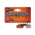 Halloween multi-pair earring set featuring pumpkin and bat designs on display card - Set 2 / 6 Pairs Set