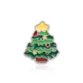 Schattige cartoon emaille kerstboom broche speld met gouden ster op witte achtergrond - Kerstboom broche