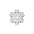 Charmante kerstsneeuwvlok emaille brochespeld in een prachtige zilver-witte kleur - Sneeuwvlokbroche