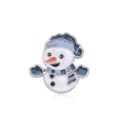 Schattige cartoon sneeuwpop emaille broche met blauwe hoed voor feestelijke kerst - Sneeuwpop Broche