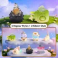 Figurines de chat Sea Energy mignonnes avec cristaux naturels, lot de sept ornements - Série Chat PAI Sea Energy / Boîte de Set Complet (Set de 6)
