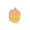 Broche citrouille d'Halloween en émail orange et jaune pour vos accessoires de fête. - Forme de Citrouille
