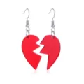 Unieke rode gebroken hart oorbellen voor een romantisch Valentijnscadeau voor sieraden - Gebroken Hart Stijl (BL-QRJ-1-5)