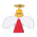 Schattige cartoon engel emaille speld in rood wit en geel voor Kerstmis - Kleine Engel Brosche