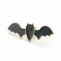 Épingle en émail chauve-souris Halloween avec paillettes vertes sur alliage - Chauve-souris