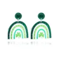 Creatieve groene luipaard regenboog klaver acryl oorbellen voor St. Patrick's Day viering - Luipaard Regenboog Shamrock Stijl