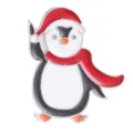 Schattige emaille pinguïn broche met rode kerstmuts en sjaal voor de kerstvakantie - Kleine Pinguïn Brosche