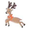 Leuke kerstspeldje met cartoon rendier en oranje sjaal van geëmailleerde legering - Rendier Broche