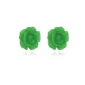 Elegante groene roosvormige hars oorknopjes voor feestelijke St. Patrick's Day sieraden - Roosvormige Stijl (20) / Smaragdgroen