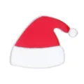 Schattige rood-witte kerstmuts kerstbroche met emaille oliedruppel afwerking in legering - Kerstmuts Broche