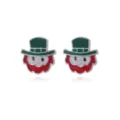 St. Patrick's Day Leprechaun oorknopjes met groene hoed en rode baard voor dames - Leprechaun Stijl (24.)