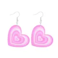 Gelaagde roze hartvormige hangoorbellen, romantisch sieradencadeau voor Valentijnsdag - Roze Gelaagde Hart Stijl (39.)