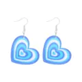 Romantische blauwe gelaagde hartvormige oorbellen met glitter voor Valentijnsdag cadeaus - Blauwe Gelaagde Hart Stijl (41.)