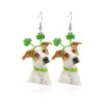 Creatieve St. Patrick's Day honden oorbellen met groene klavertje bedeltjes - Hond met Klaver Stijl (28.)