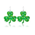 Feestelijke St. Patrick's Day klaver oorbellen met levendige veelkleurige klaverpatronen - Bedrukte Grote Shamrock Stijl (29.)