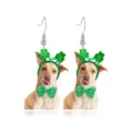 Schattige hondenoorbellen met groene klaver hoofdband voor St. Patrick's Day sieraden - KISS ME Hond Stijl (31.)