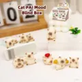 Figurines de chat siamois mignon en résine de boîte aveugle pour décoration maison - Émotion de Chat PAI / Un au Hasard