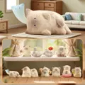 Figurines de chat en résine Blue Sea Crystal Spirit pour boîte aveugle déco bureau - Style Flocage / Boîte Unique Aléatoire
