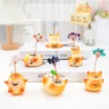 Lot de figurines mignonnes en résine avec arbres décoratifs en pierres cristal - Série Arbre de Cristal de Fortune Wala / 1 pièce aléatoire / Jaune