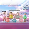 Kawaii Crayon Shin-chan Sanrio crossover resin figures with night lights - Big Ear Cute Planet - 6 Pieces Set / Full Box Set