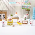 Cute white Westie dog resin figurines set, blind box toy for desktop decoration - Random 1pc / Westie Daily Life