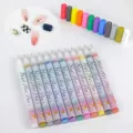 Colorful nail art pens set, fine tip DIY acrylic painting markers for professional manicures. - Twelve Colors