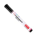 Erasable whiteboard marker with eco-friendly ink, black cap and white body for office use. - Black