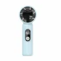 Portable handheld mini fan USB rechargeable personal desk fan with digital display screen - Pale Green
