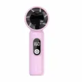 USB rechargeable handheld mini fan portable small fan digital display pink color design - Pink
