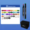 36 Kleuren Dubbelzijdige Olie Marker Set met Tas voor Kunst Tekenen en Schilderen - 36 Kleuren
