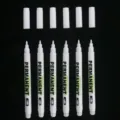 White permanent marker pen set of 6, 1.0mm fine point waterproof paint markers for art design. - White