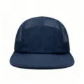 Front view of a breathable navy blue five-panel mesh cap ideal for outdoor sports and camping - One Size(Adjustable) / Navy Blue 5-Panel Mesh Hat / Navy Blue