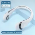 Ventilatore da collo pieghevole bianco roccia con doppia batteria e 80 fori d'aria - Modello a Doppia Batteria ad Alta Capacità / Versione inglese / Bianco roccia di nuvola