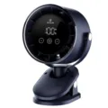 USB rechargeable clip-on desk fan with digital display and quiet air circulation. - Dark Blue