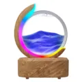 Wood grain moving sand art lamp humidifier with RGB ambient light and aromatherapy diffuser - US Plug / X-801 Wood Grain