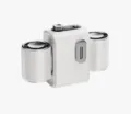 Portable dual-cylinder waist clip cooling fan for outdoor work and summer cooling convenience. - White