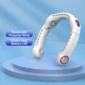 Ventola da collo pieghevole portatile in bianco ghiacciaio, USB ricaricabile. - Versione cinese / Bianco ghiacciaio