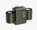 Portable dual-cylinder waist clip cooling fan for outdoor work and summer cooling use. - Green