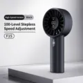 Ventilatore da tavolo e portatile con display digitale 100 velocità per ufficio e casa - F15 / Nero