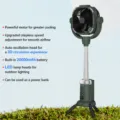 Outdoor tripod camping fan with LED light, 20000mAh battery, army green variant. - Army Green / English Version