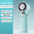 Mini ventilador portátil azul claro con pantalla LED de 100 velocidades y diseño plegable - Estilo de Cuello Plegable con Enfriamiento (F35) / Azul Claro